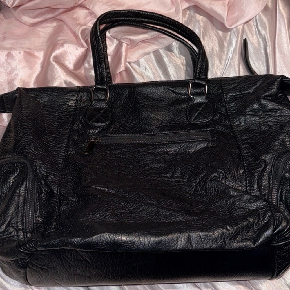 MMS Design Studio Black Perforated Leather Tote